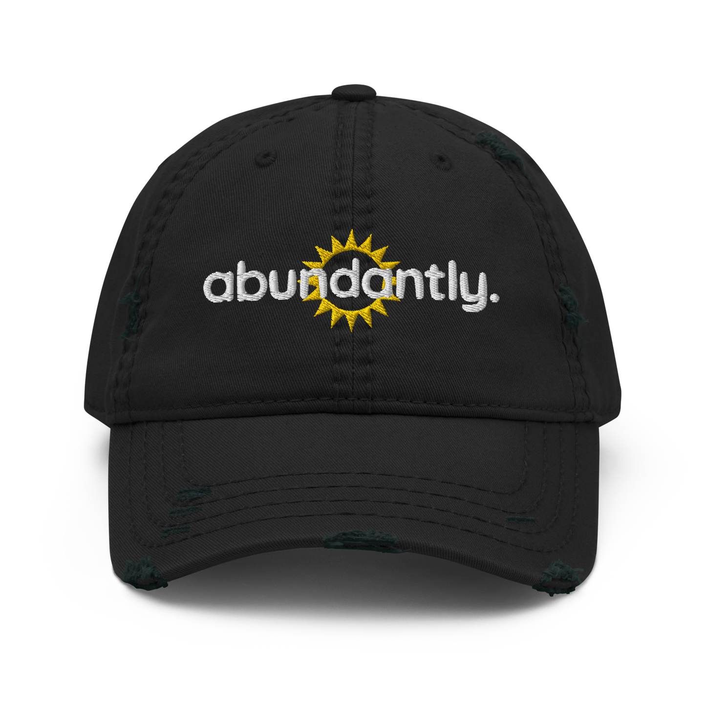 (Black) Creating Abundantly_sunburst - Distressed Dad Hat