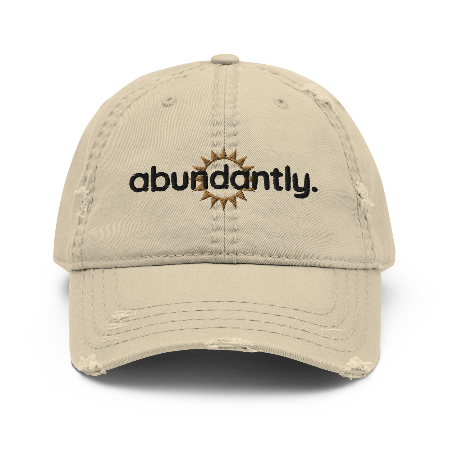 (Tan) Creating Abundantly_sunburst - Distressed Dad Hat