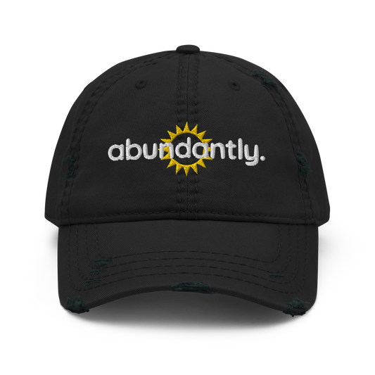 (Black) Creating Abundantly_sunburst - Distressed Dad Hat