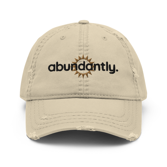 (Tan) Creating Abundantly_sunburst - Distressed Dad Hat